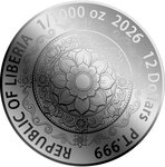 Pièce de monnaie en Platine 12 Dollars g 0.031 (1/1000 oz) Millésime 2026 MANDALA 1/1000