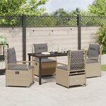 vidaXL Ensemble de salle à manger de jardin 5 pièces Beige Rattan Poly