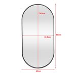 Miroir mural ovale 40 x 80 cm noir mat 03_0007957