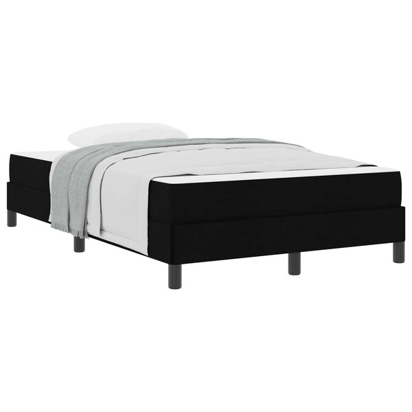 vidaXL Lit à ressorts avec matelas Noir 120 x 190 cm tissu