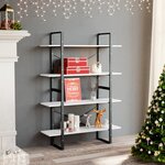 vidaXL Bibliothèque à 4 niveaux blanc 100x30x140 cm bois d'ingénierie