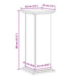 vidaXL Support de Plante Chêne Noir 33x33x80 cm Bois