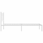 vidaXL Cadre de lit métal avec tête de lit blanc 90x190 cm