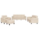 vidaXL Ensemble de canapés 4 Pièces avec coussins beige tissu microfibre