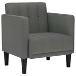 vidaXL Canapé-chaise accoudoirs gris foncé 53 cm tissu