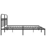 vidaXL Cadre de lit métal sans matelas avec tête de lit noir 193x203cm