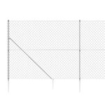 vidaXL Clôture à mailles losangées avec ancrage argenté 1 4x25 m