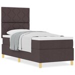 vidaXL Lit avec sommier marron foncé 80x200 cm Tissu
