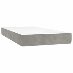 vidaXL Matelas de lit à ressorts ensachés Gris clair 90x200x20 cm