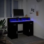 vidaXL Bureau avec lumières LED noir 120x55x91 cm bois d'ingénierie