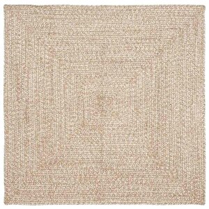 vidaXL Tapis de surface Carré Naturel et Blanc 120 x 120 cm Jute