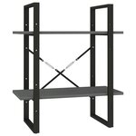 vidaXL Bibliothèque à 2 niveaux Gris 60x30x70 cm Bois de pin massif