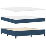 vidaXL Lit à ressorts avec matelas avec LED Bleu 180 x 200 cm tissu