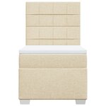 vidaXL Sommier à lattes de lit et matelas Crème 90x190 cm Tissu