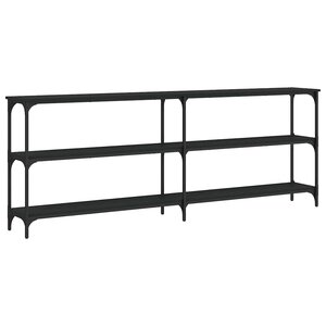 vidaXL Table console noir 200x29x75 cm bois d'ingénierie