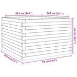 vidaXL Jardinière 70x70x46 cm bois de pin imprégné