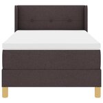 vidaXL Lit à ressorts Marron foncé et blanc 90 x 200 cm tissu