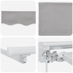 vidaXL Auvent Rétractable Gris clair 400x200 cm tissu