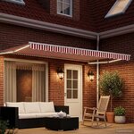 vidaXL Auvent rétractable électrique Rouge et Blanc 5 x 3 m
