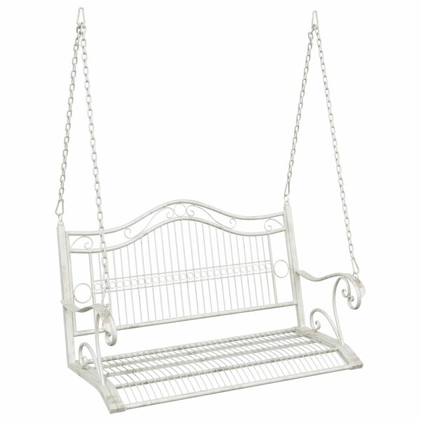 vidaXL Banc Balançoire Acier 115 x 61 x 63 cm Blanc antique