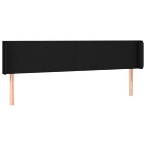 vidaXL Tête de lit avec oreilles Noir 183x16x78/88 cm Tissu