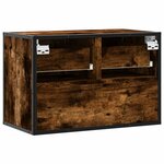 vidaXL Meuble TV chêne fumé 60x31x39 5 cm bois d'ingénierie et métal