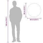 vidaXL Miroir mural Noir Ø 60 cm Rond