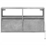 vidaXL Meuble TV mural avec lumières LED gris béton 80x31x45 cm