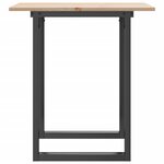 vidaXL Table à manger cadre en O 60x60x75 cm bois de pin massif acier