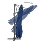 vidaXL Parasol de jardin en porte-à-faux et mât en aluminium bleu azur