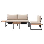 Ensemble de canapés de jardin 3 pièces vidaXL avec coussins taupe