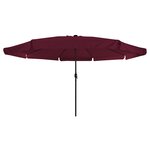 Parasol de jardin vidaXL avec éclairage LED ø395x245 cm Rouge bordeaux