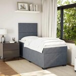 vidaXL Sommier à lattes de lit et matelas Gris foncé 90x200 cm Velours