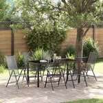 vidaXL Set de jardin à manger de 7 pièces en acier anthracite