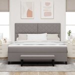 vidaXL Lit à ressorts avec matelas Taupe 180 x 200 cm tissu