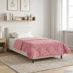 vidaXL Duvet d'hiver Rose 140 x 220 cm Microfibre et polaire Teddy