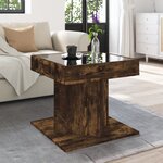 vidaXL Table basse avec LED chêne fumé 50x50x45 cm bois d'ingénierie