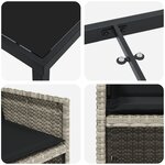 vidaXL Ensemble de salle à manger de jardin 9 pièces avec coussins en poly rattan gris clair