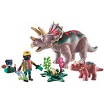 PLAYMOBIL 71821 - Tricératops avec bébé  oeuf et explorateur