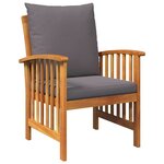 vidaXL Ensemble de canapé de jardin avec coussin 3 Pièces Huile Naturelle