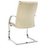 Chaise fauteuil siège de bureau informatique étude cantilever similicuir crème 02_0023990