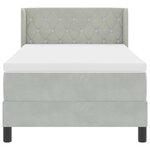 vidaXL Lit à ressorts avec matelas Gris clair 90x200 cm Velours