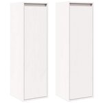 vidaXL Armoires murales 2 Pièces Blanc 30x30x100 cm Bois de pin massif