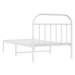 vidaXL Cadre de lit métal sans matelas et tête de lit blanc 100x190 cm