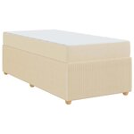 vidaXL Cadre de lit avec matelas Crème 90 x 190 cm tissu