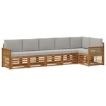 vidaXL Ensemble de canapés d'extérieur 5 pc Naturel et gris clair