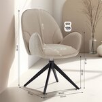 Lot 4 chaises oeuf modernes cuir bouclé beige