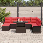 vidaXL Ensemble de canapé de jardin 9 Pièces Marron Poly Rattan