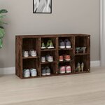 vidaXL Banc à chaussures Chêne fumé 103x30x55 cm Bois d'ingénierie