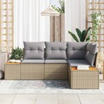 vidaXL Ensemble de canapé de jardin 5 Pièces Gris clair Poly rotin